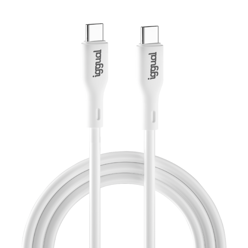 iggual Cable USB-C-USB-C 100 cm blanco Q3.0 3A 60W