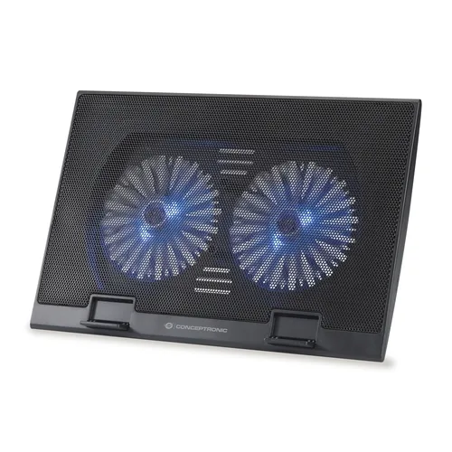 Conceptronic THANA02B - Base para portátil - 2 Ventiladores 125 mm - Para portátiles de hasta 17"