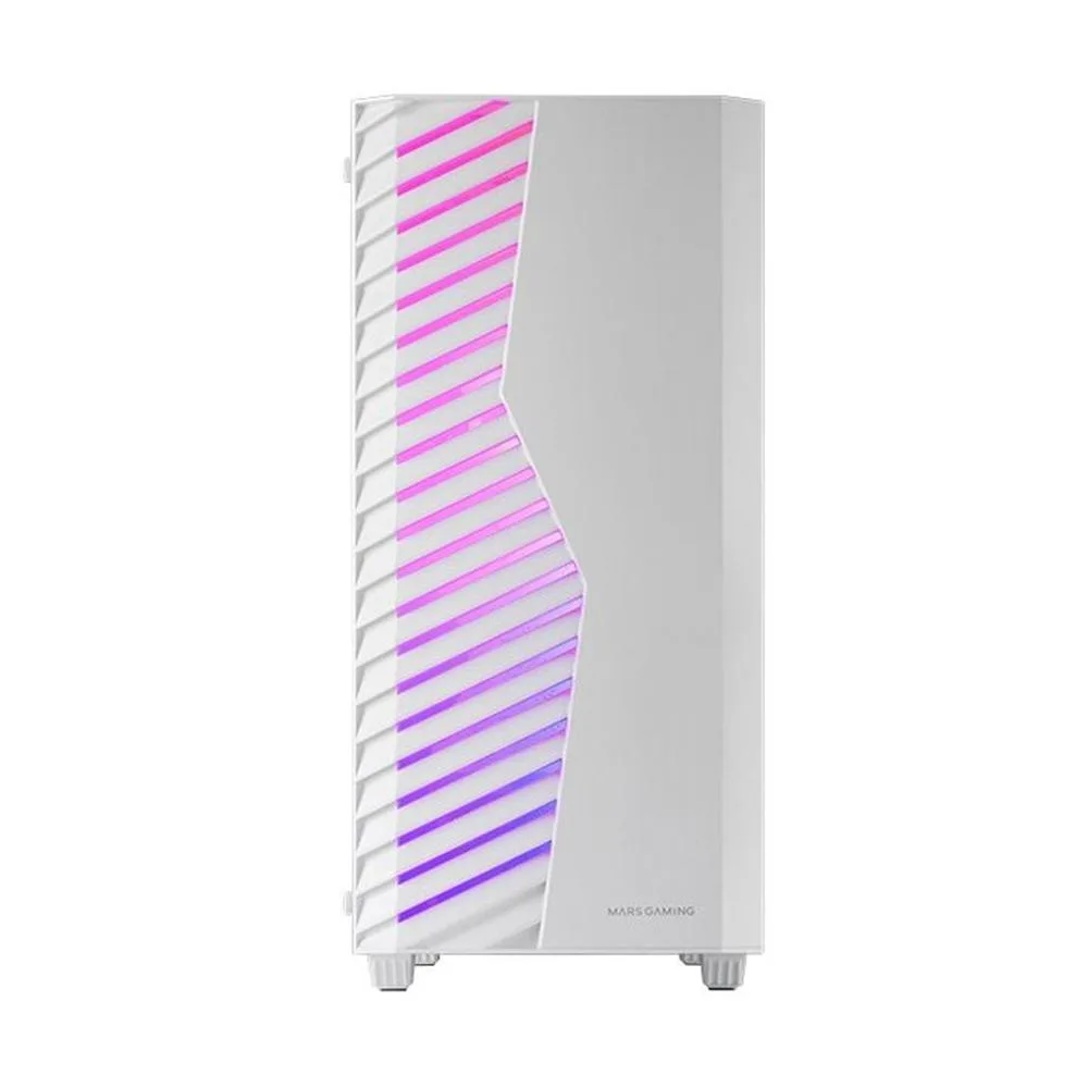 Caja ordenador mars gaming mcvolt atx argb cristal templado blanco