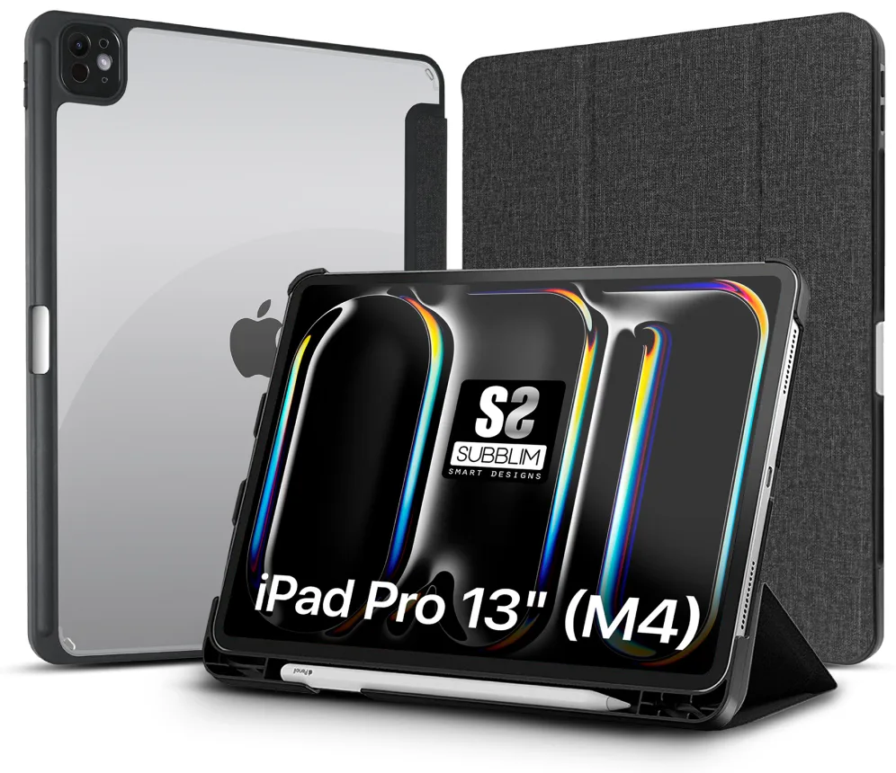 Funda subblim clear shock case para ipad pro 12.9 pulgadas 2024 negro