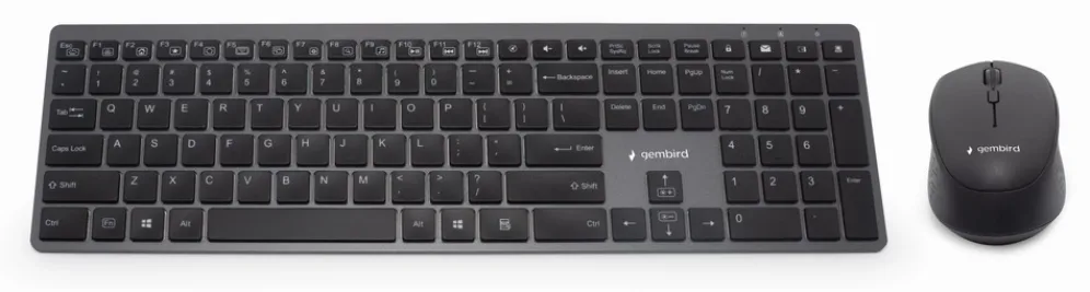 Gembird KBS-ECLIPSE-M500-PT teclado Ratón incluido Universal RF inalámbrico QWERTY Portugués Gris