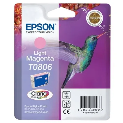 Cartucho tinta epson t0806 magenta claro 7.4ml stylus photo r265 - 360 - rx560 - colibri