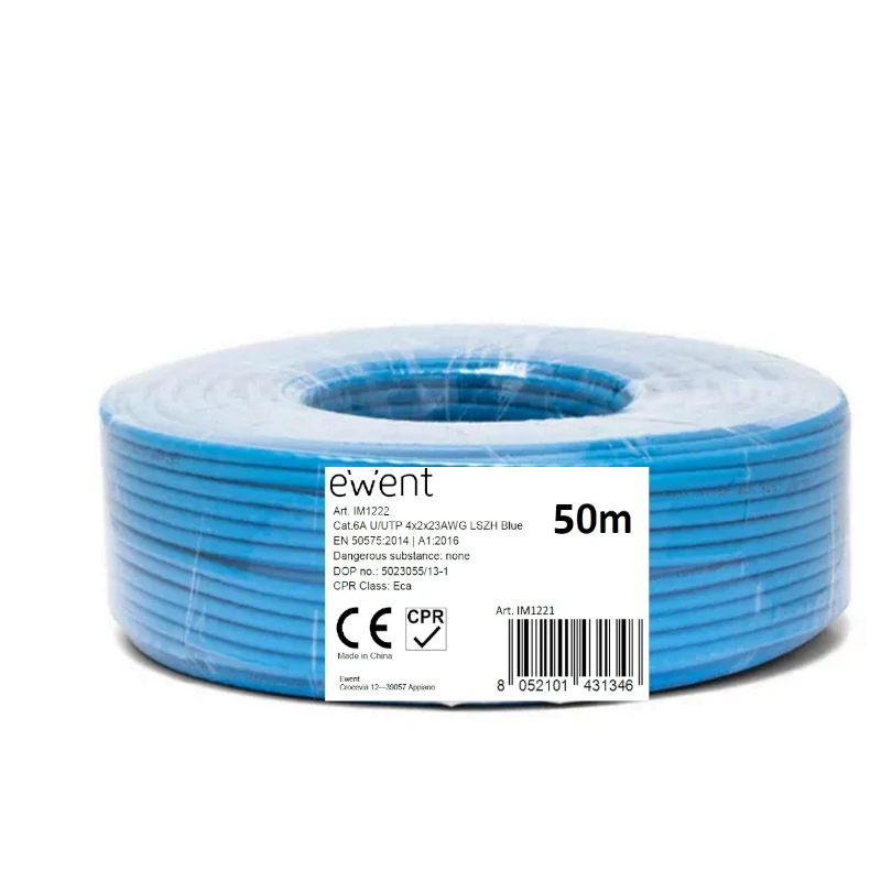 Ewent Bobina Cable Red CAT6A U-UTP,LSZH,50m