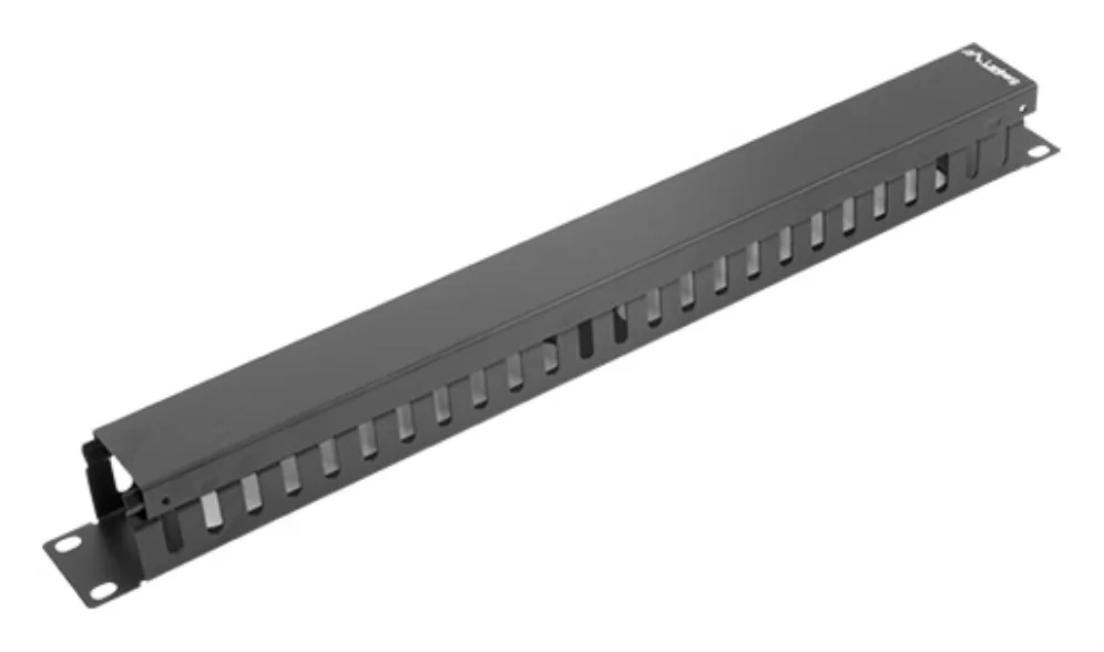 Organizador de cables lanberg metalico 1u tipo a rack 19 negro