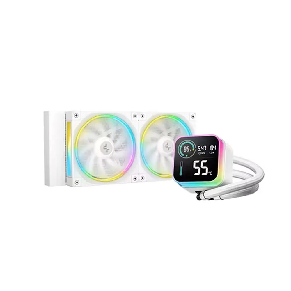 Kit refrigeracion liquida deepcool lq240 led digital argb 2x 120mm blanco