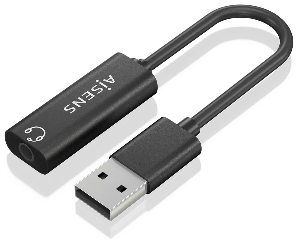Tarjeta de Sonido Aisens A106-0770/ USB Macho - Jack 3.5 Hembra