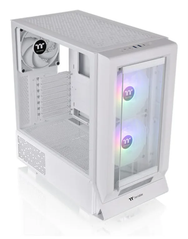 Caja ordenador gaming thermaltake ceres 350 mx atx argb cristal templado blanco
