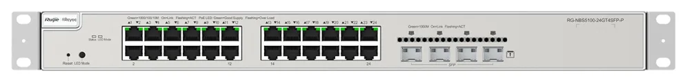 Ruijie Networks RG-NBS5200-24GT4XS-P switch Gestionado L3 Gigabit Ethernet (10/100/1000) Energía sobre Ethernet (PoE) Gris