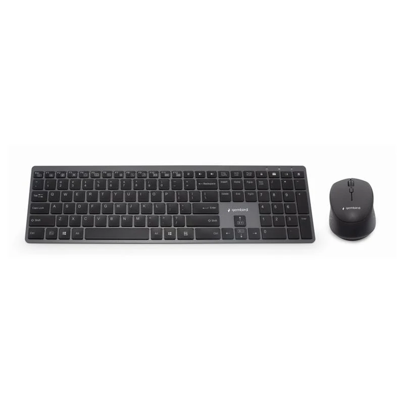 Gembird Kit Teclado+Ratón Inalámbr. Pro Slim Negro