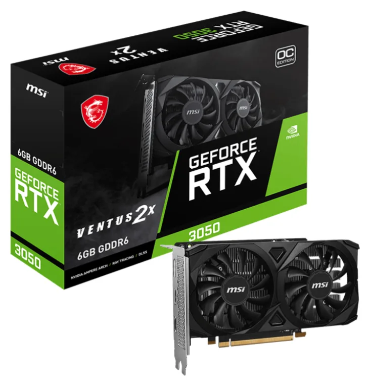 Tarjeta grafica msi nvidia geforce rtx 3050 ventus 2x oc 6gb gddr6