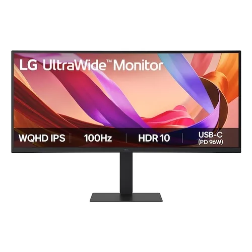 Monitor Profesional Ultrapanorámico Curvo LG UltraWide 34U650A-B 34"/ WQHD/ Multimedia/ Regulable en altura/ Negro
