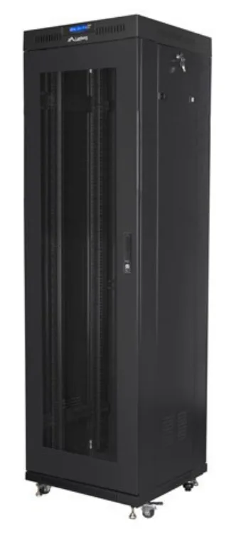 Armario lanberg rack 19 pulgadas 42u - 600x600 flat pack v2 puerta mesh con lcd negro