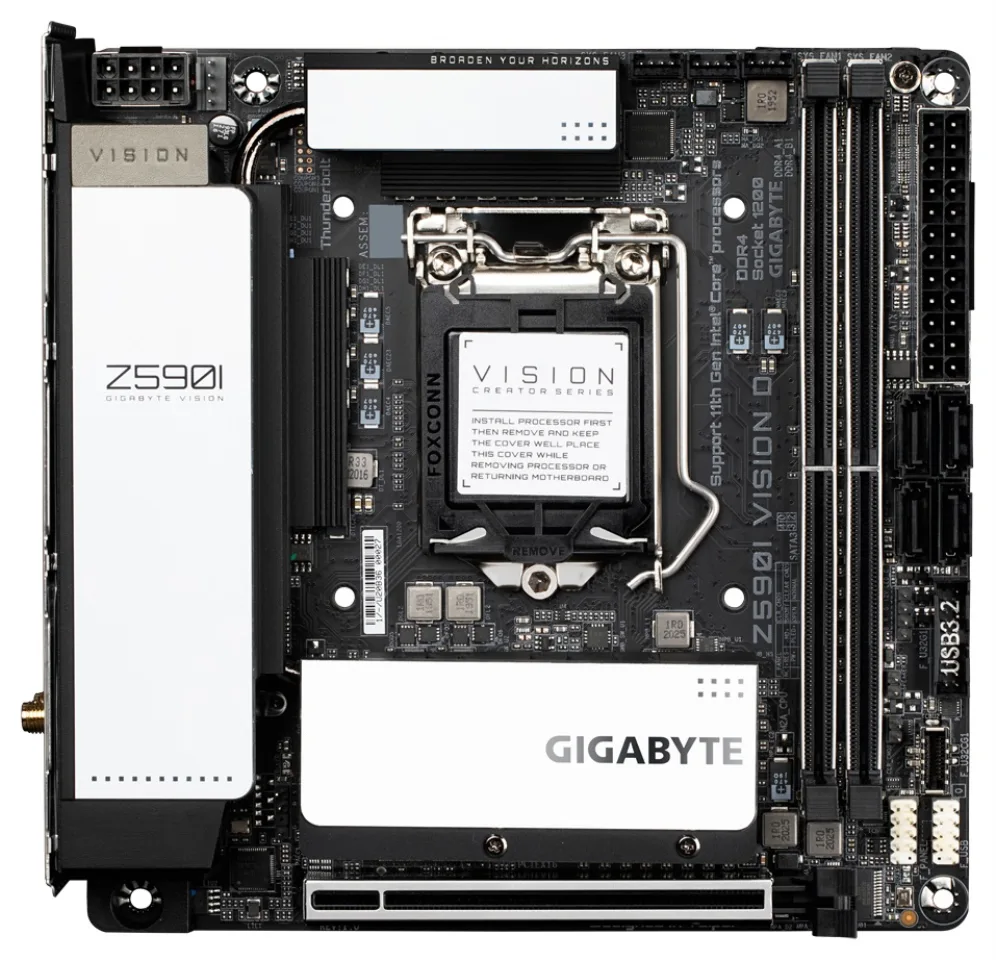 GIGABYTE Z590I VISION D placa base Intel Z590 LGA 1200 (Socket H5) mini ITX