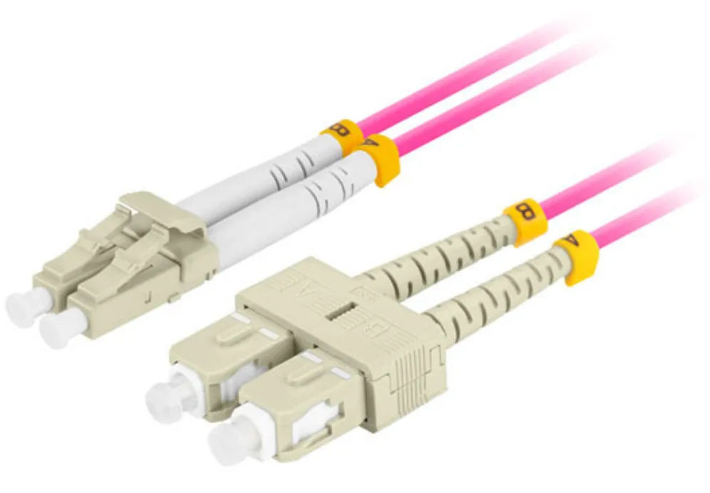 Cable de fibra optica lanberg multi lc - upc - sc - upc duplex lszh om4 50 - 125 3.0 - 1m