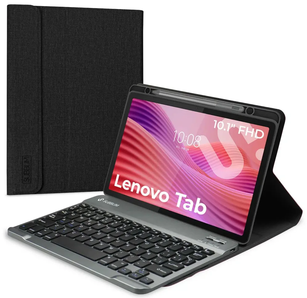 Funda con Teclado Subblim Shock Case Lenovo Tab 10.1" 2025/ Negra