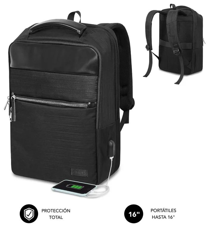 Mochila subblim business v2 ap para portatil 16 pulgadas negro