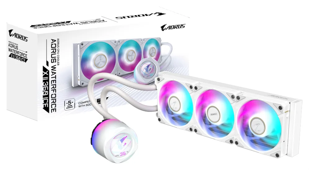 Kit refrigeracion liquida gigabyte aorus waterforce 360 argb blanco
