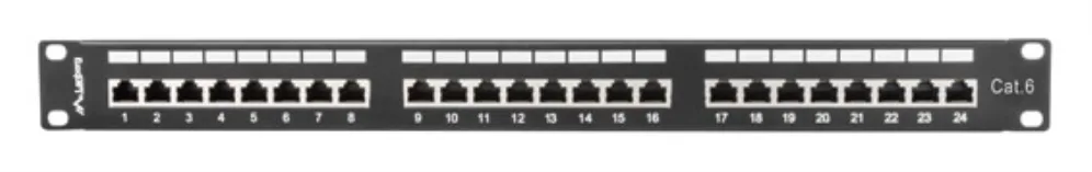 Patch panel lanberg 24 puertos 1u cat.6 sftp 19 pulgadas rack negro