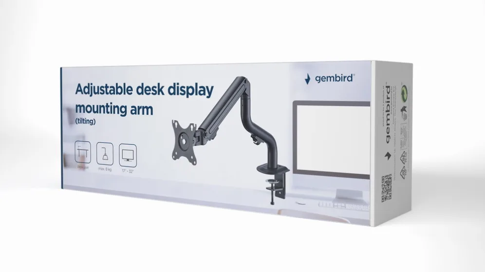 Gembird MA-DA1-02 soporte para monitor 81,3 cm (32") Escritorio Negro
