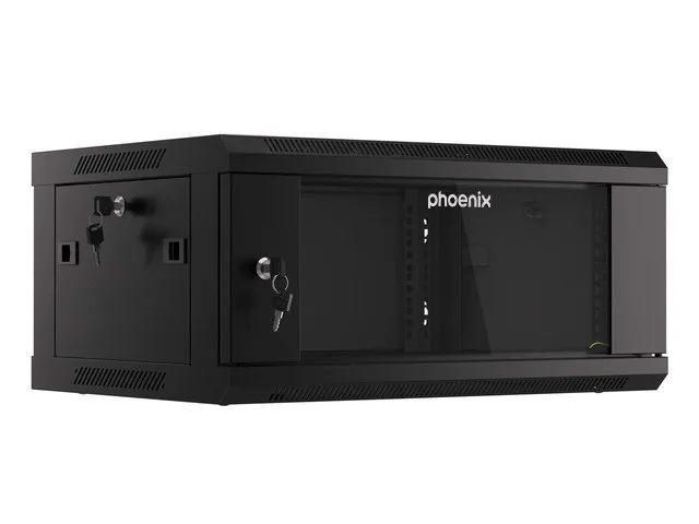 Armario rack phoenix 4u 600x450x279 auto - ensamblado 19'' hasta 60 kg negro