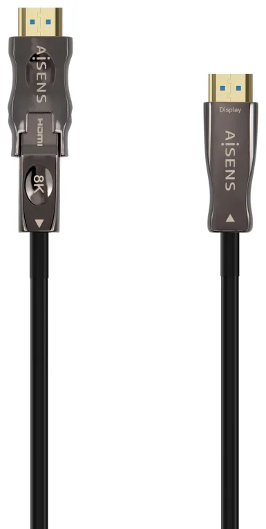 Cable HDMI 2.1 AOC 8K Desmontable Aisens A153-0645/ HDMI Macho / D Macho - HDMI Macho/ 20m/ Negro