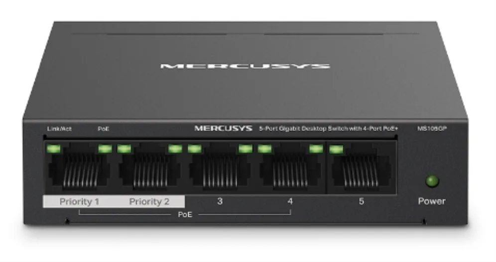 Switch mercusys ms105gp 5 puertos - 10 - 100 - 1000mbps - rj45