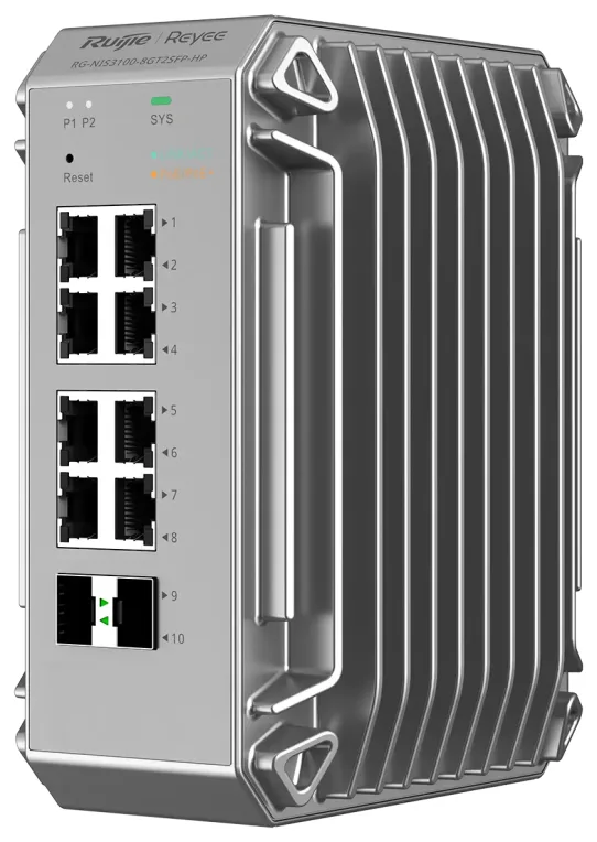 Ruijie Networks RG-NIS3100-8GT2SFP-HP switch Gestionado L2 Gigabit Ethernet (10/100/1000) Energía sobre Ethernet (PoE) Gris