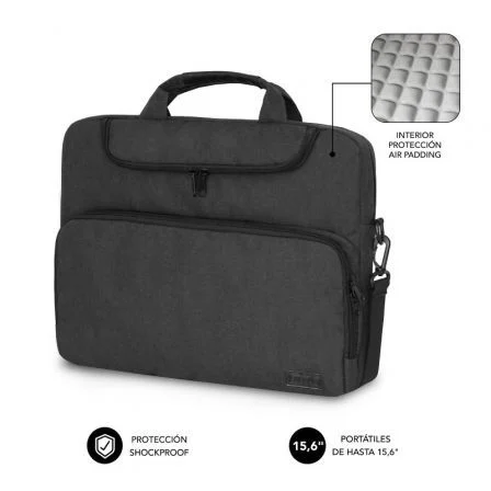Maletin subblim air padding para portatil 15.6 pulgadas dark grey