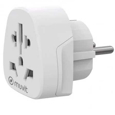 Enchufe Universal Muvit For Change MCADP0007/ 1 Toma de Corriente/ Blanco