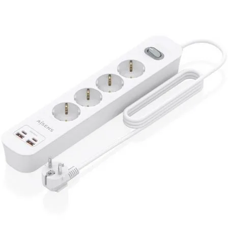 Aisens Regleta 4 tomas interruptor PD 2xUSBC 2xUSB