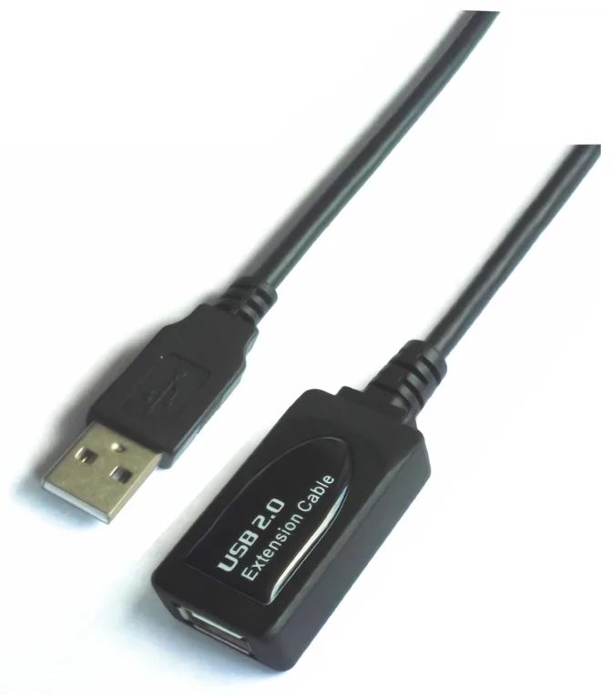 Cable Alargador USB 2.0 Aisens A101-0020/ USB Macho - USB Hembra/ Hasta 2.5W/ 60Mbps/ 15m/ Negro