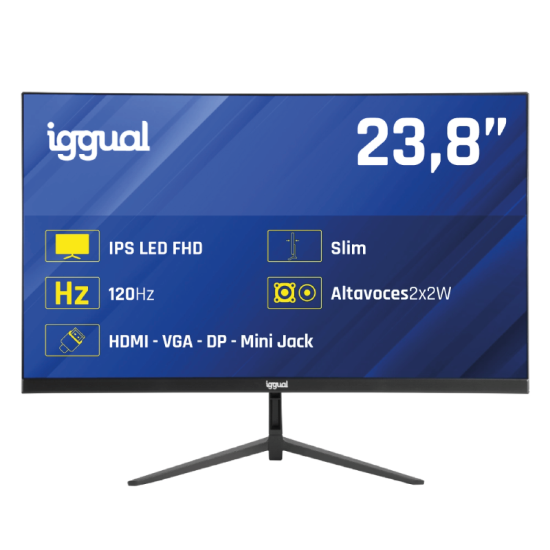 iggual Monitor 24" 1ms FHD 120Hz VGA HDMI DP MM