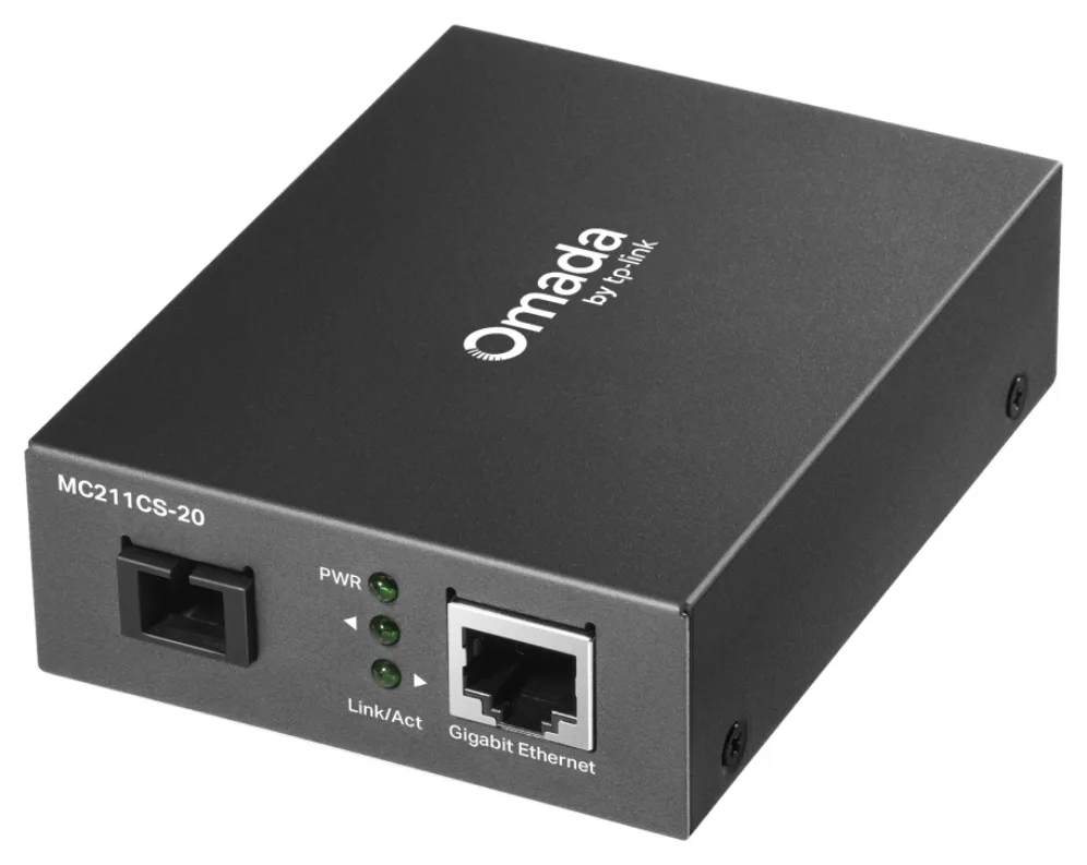 TP-Link Omada MC211CS-20 convertidor de medio 1000 Mbit/s 1310 nm Monomodo Negro