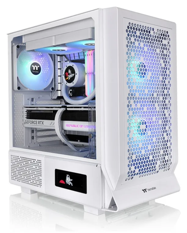Caja ordenador gaming thermaltake ceres 330 tg atx argb cristal templado blanca