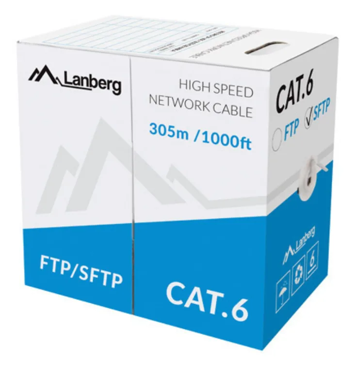 Lanberg LCS6-11CU-0305-S cable de red Gris 305 m Cat6 SF/UTP (S-FTP)