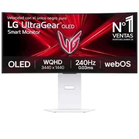 Monitor curvo gaming 34 pulgadas lg 34gx90sa - w wqhd 240hz