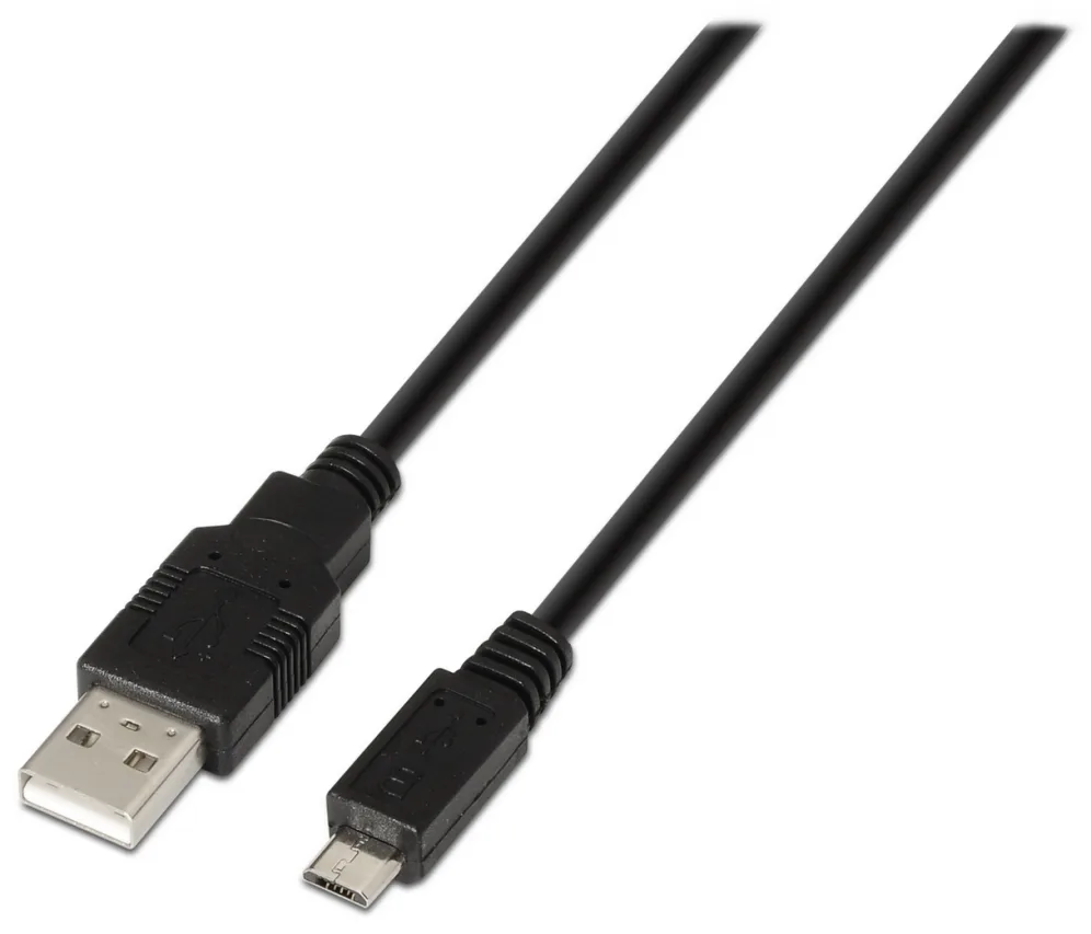 Cable USB 2.0 Aisens A101-0029/ USB Macho - MicroUSB Macho/ 3m/ Negro