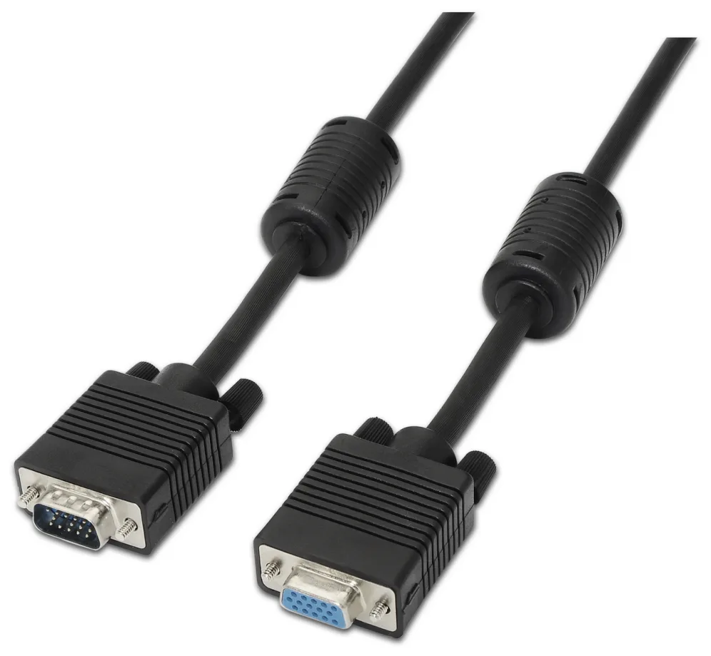 Cable SVGA Aisens A113-0079/ VGA Macho - VGA Hembra/ Hasta 3W/ 10Mbps/ 3m/ Negro