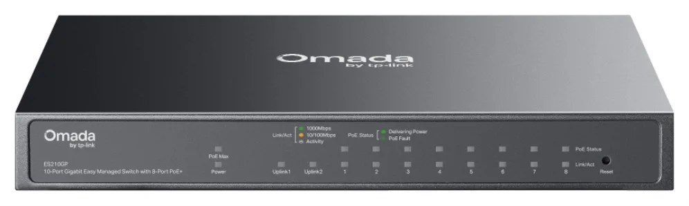TP-Link Omada ES210GP switch Gestionado L2 Gigabit Ethernet (10/100/1000) Energía sobre Ethernet (PoE) DIN rail Negro
