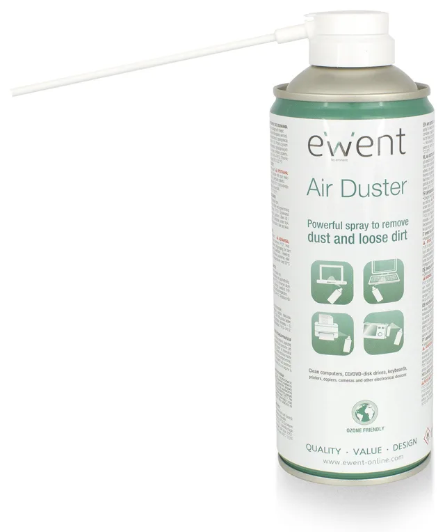 Ewent EW5601 kit de limpieza para computadora Lugares difíciles de alcanzar Limpiador de aire comprimido para limpieza de equipos 400 ml