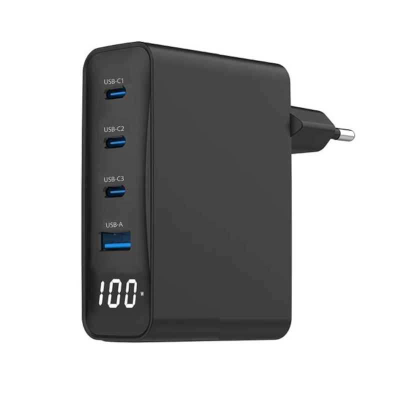 Gembird Cargador rápido USB GaN 4 P 100 W LCD