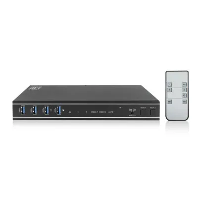 Conmutador kvm usb 3.2 hdmi dual 4k 2 puertos act connectivity