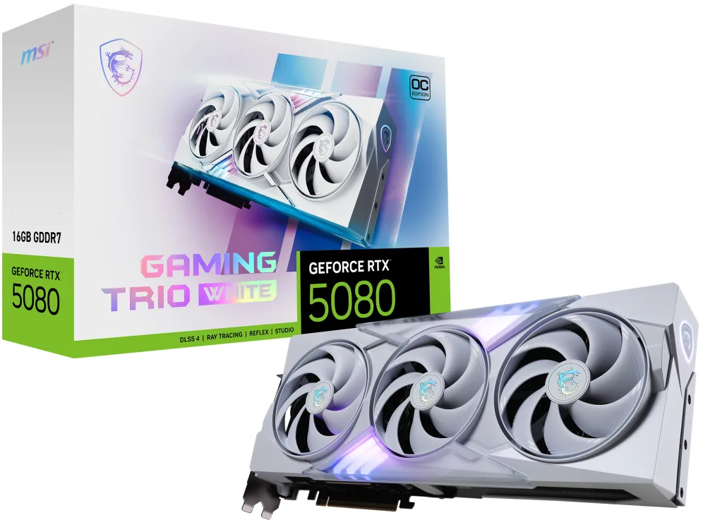 MSI GAMING GEFORCE RTX 5080 16G TRIO OC WHITE tarjeta gráfica NVIDIA 16 GB GDDR7