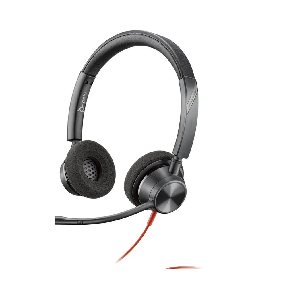 Auriculares poly estéreo blackwire 3325 con certificación microsoft teams usb - c + adaptador usb - c - a