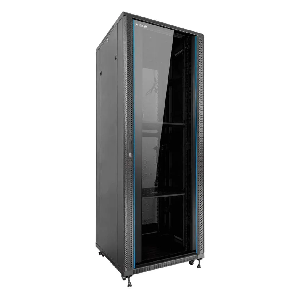 Armario rack de suelo 19 pulgadas phasak pro 37u negro 800x1000 montado pho 8142