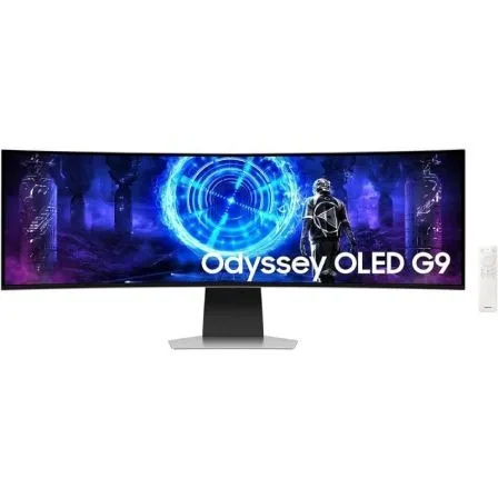 Monitor Gaming Ultrapanorámico Curvo Samsung Odyssey OLED G9 S49DG954SU 49"/ Dual QHD/ 0.03ms/ 240Hz/ OLED/ Multimedia/ Regulable en altura/ Plata