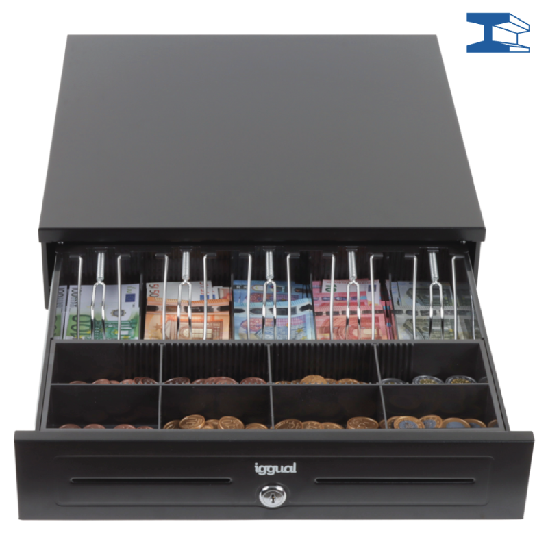 iggual Cajón portamonedas IRON-HD 41cm 5+8 negro