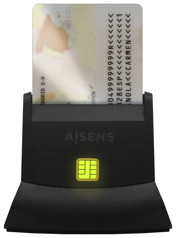 Lector de DNI y Tarjetas Aisens ASCR-SN05-BK/ USB 2.0/ Negro