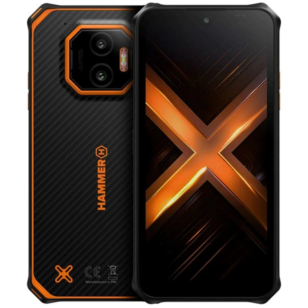 Movil rugerizado hammer energy x2 5g 6 - 128gb negro - naranja