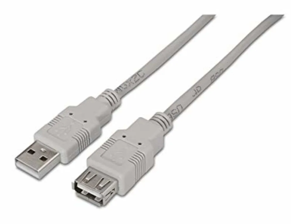 Cable Alargador USB 2.0 Aisens A101-0013/ USB Macho - USB Hembra/ Hasta 2.5W/ 60Mbps/ 1.8m/ Beige